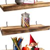 WOWKIT Pegboard Shelf 3-Piece Wooden Wall-Mounted Set 14x4 Heavy Duty-0