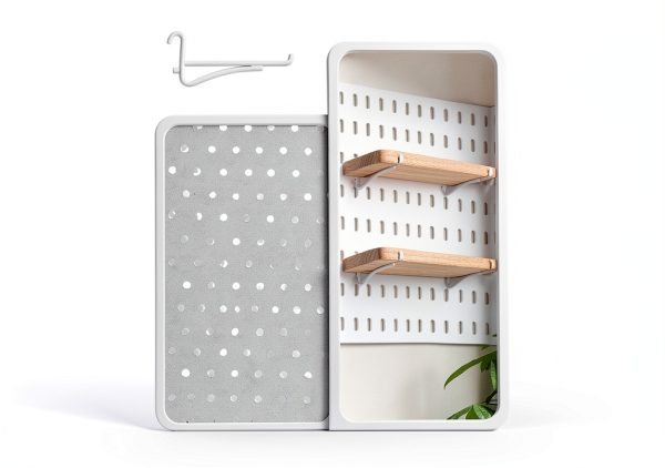Aemygo Wooden Pegboard Shelf Set Bohemian Beige 11.8" x 3.9"-3
