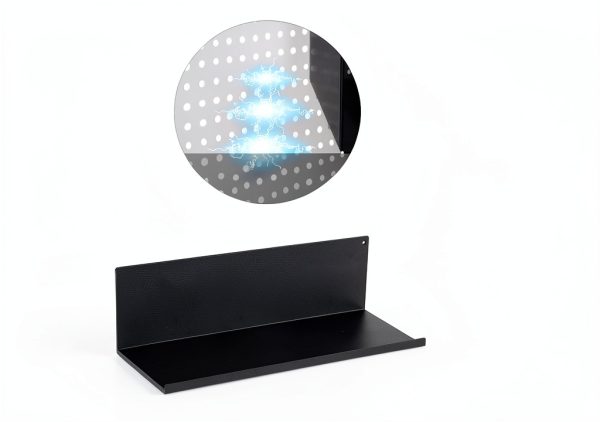 Kokone Black Steel Pegboard Shelf 6 Hook Small Size Magnetic Mount-3