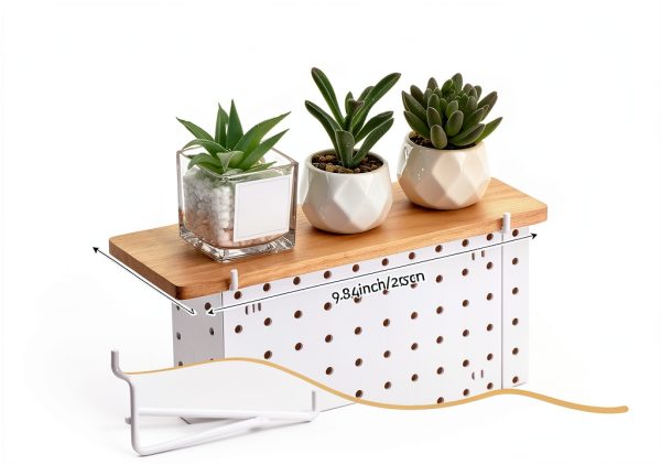 Wonderjune Wooden Pegboard Shelf Set 4 Pack 11.81x3.94in Matte Rustic-1