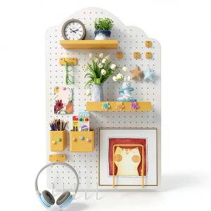 Soubeoii Cloud Pegboard Shelf 24x16 Metal Wall Mount Organizer Durable-0