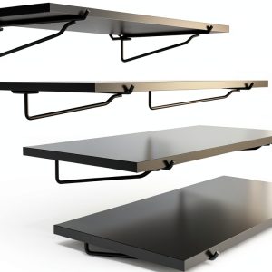 HUHOLE Black Pegboard Shelf 12pc with 4 Shelves & 8 Hooks-0