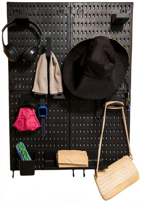 bpb1 Gaming Pegboard Organizer Wall Mount Black 4-Panel Storage Board-3
