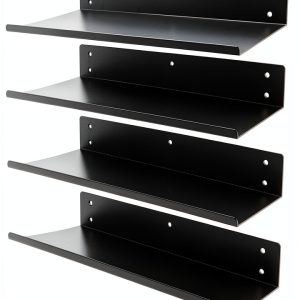 Daanxw Garage Wall Shelf 16in Black Powder Coated Metal – Pack of 2-0